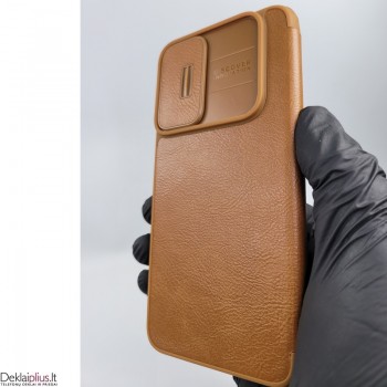 Nillkin Qin Pro odinis atverčiamas dėklas - rudas (Samsung S22 Plus) Nillkin Qin Pro odinis atverčiamas dėklas - rudas (Samsung S22 Plus)